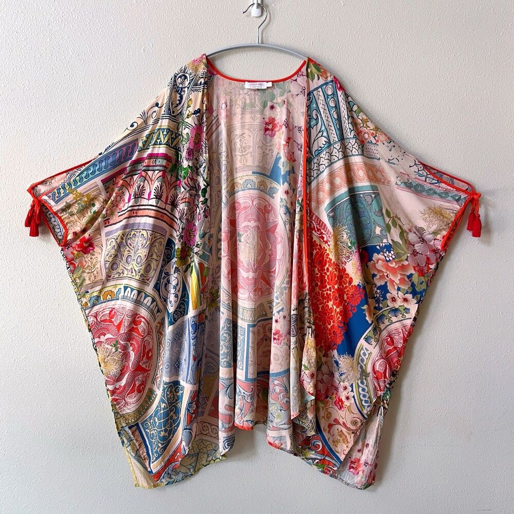 Johnny Was California Kimono Top Small Oversized Floral Medallion Jacket Boho
